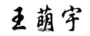 胡問遂王萌宇行書個性簽名怎么寫