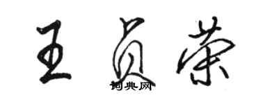 駱恆光王貞榮行書個性簽名怎么寫