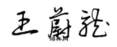 曾慶福王蔚龍草書個性簽名怎么寫