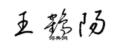 梁錦英王鶴陽草書個性簽名怎么寫