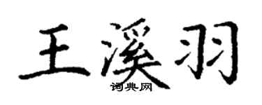 丁謙王溪羽楷書個性簽名怎么寫