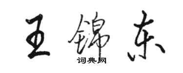 駱恆光王錦東行書個性簽名怎么寫