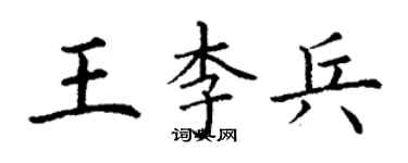 丁謙王李兵楷書個性簽名怎么寫