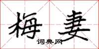 袁強梅妻楷書怎么寫