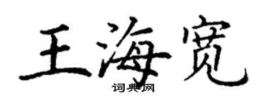 丁謙王海寬楷書個性簽名怎么寫