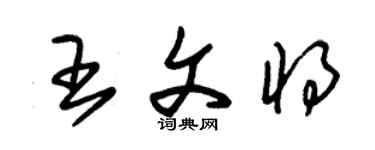 朱錫榮王文將草書個性簽名怎么寫