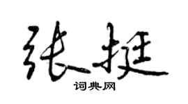 曾慶福張挺行書個性簽名怎么寫