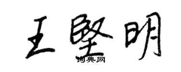 王正良王堅明行書個性簽名怎么寫