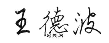 駱恆光王德波行書個性簽名怎么寫