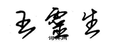 朱錫榮王靈生草書個性簽名怎么寫