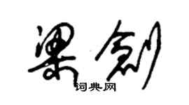 朱錫榮梁創草書個性簽名怎么寫