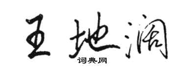 駱恆光王地闊行書個性簽名怎么寫