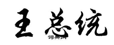 胡問遂王總統行書個性簽名怎么寫