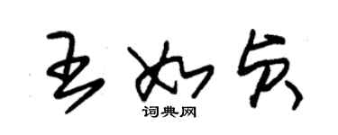 朱錫榮王如貞草書個性簽名怎么寫