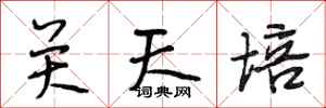 段相林關天培行書怎么寫