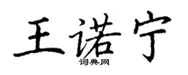 丁謙王諾寧楷書個性簽名怎么寫