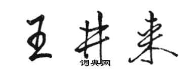 駱恆光王井來行書個性簽名怎么寫