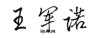 駱恆光王軍諾行書個性簽名怎么寫