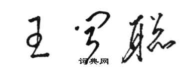 駱恆光王聞聰草書個性簽名怎么寫