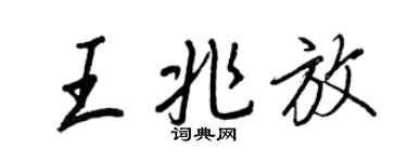 王正良王兆放行書個性簽名怎么寫