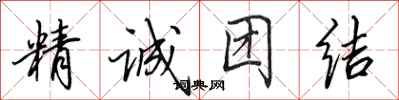 田英章精誠團結行書怎么寫