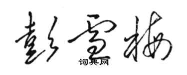 駱恆光彭雪梅草書個性簽名怎么寫