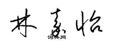 梁錦英林嘉怡草書個性簽名怎么寫