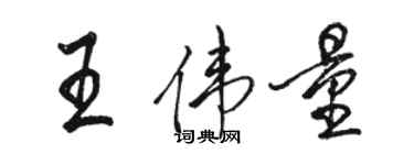 駱恆光王偉量行書個性簽名怎么寫