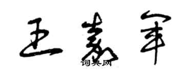曾慶福王嘉軍草書個性簽名怎么寫