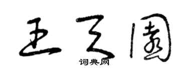曾慶福王天園草書個性簽名怎么寫