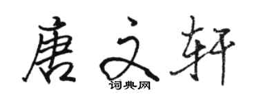 駱恆光唐文軒行書個性簽名怎么寫