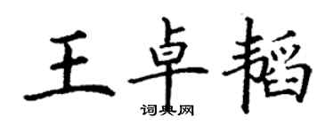 丁謙王卓韜楷書個性簽名怎么寫