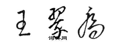 駱恆光王翠喬草書個性簽名怎么寫