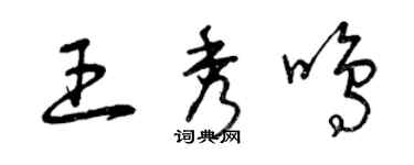 曾慶福王秀鳴草書個性簽名怎么寫