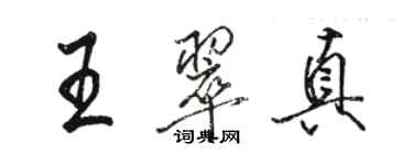 駱恆光王翠真行書個性簽名怎么寫