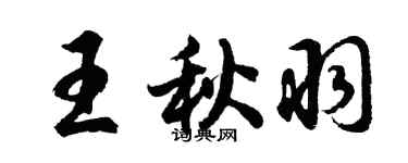 胡問遂王秋羽行書個性簽名怎么寫