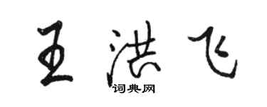 駱恆光王洪飛行書個性簽名怎么寫