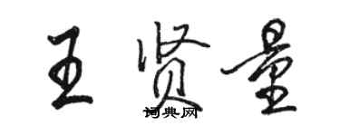 駱恆光王賢量行書個性簽名怎么寫