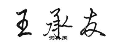 駱恆光王承友行書個性簽名怎么寫