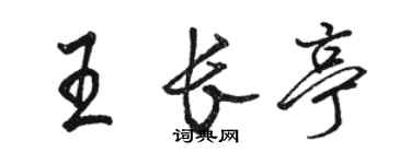 駱恆光王長亭行書個性簽名怎么寫