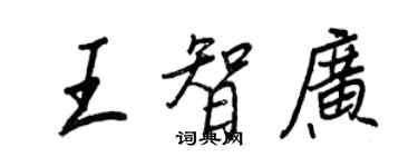 王正良王智廣行書個性簽名怎么寫