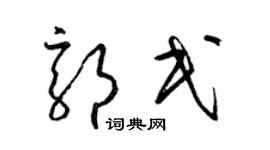 梁錦英郭民草書個性簽名怎么寫