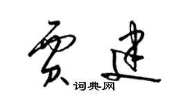 梁錦英賈建草書個性簽名怎么寫