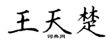 丁謙王天楚楷書個性簽名怎么寫