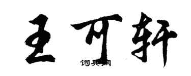 胡問遂王可軒行書個性簽名怎么寫