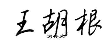 王正良王胡根行書個性簽名怎么寫