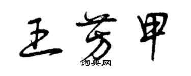 曾慶福王芳甲草書個性簽名怎么寫