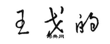 駱恆光王戈的草書個性簽名怎么寫