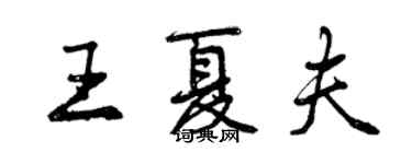 曾慶福王夏夫行書個性簽名怎么寫