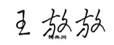 駱恆光王放放草書個性簽名怎么寫
